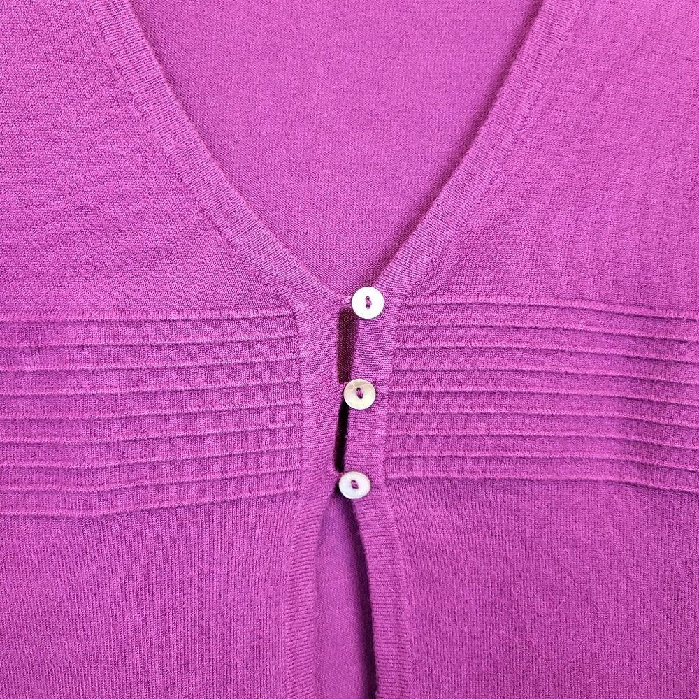 Linda Matthews Purple Shell and Cardigan Sweater Set, Size Medium, GUC - Picture 10 of 12